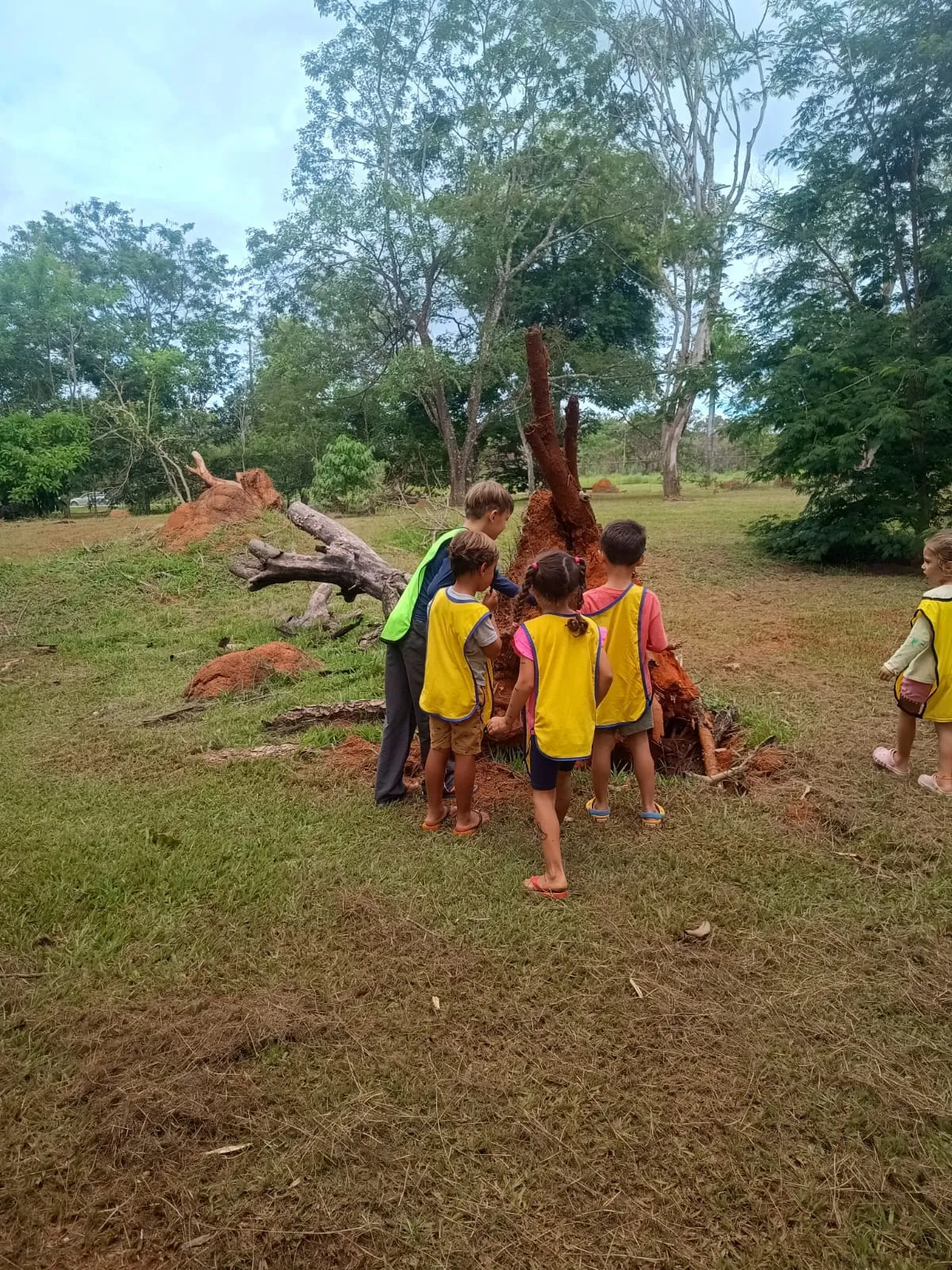 Crianças brincando na natureza no Oásis